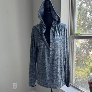 Under Armour Women's Heathered Navy Blue Hooded Pullover